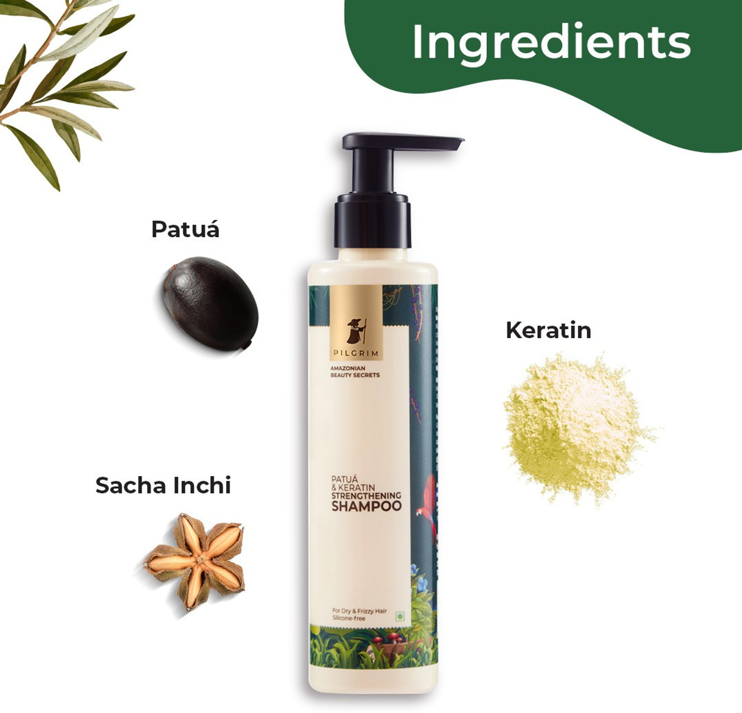 Image of Pilgrim Patua 10X Keratin Hair Smoothening Shampoo for Men & Women|Frizzy & Dry Hair