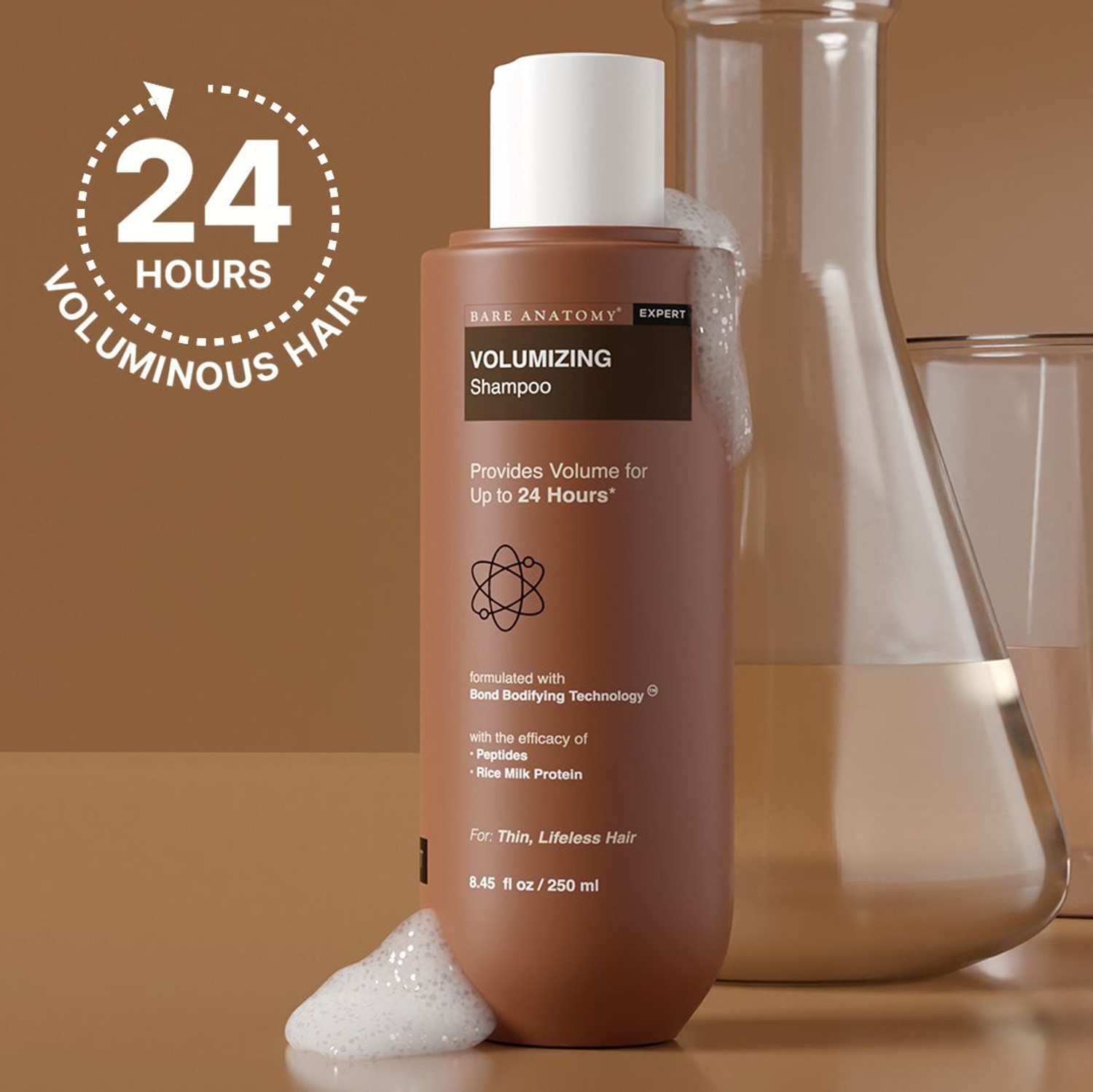 BARE ANATOMY Volumizing Shampoo | Rich Milk Protein | Strong & Bouncy 
