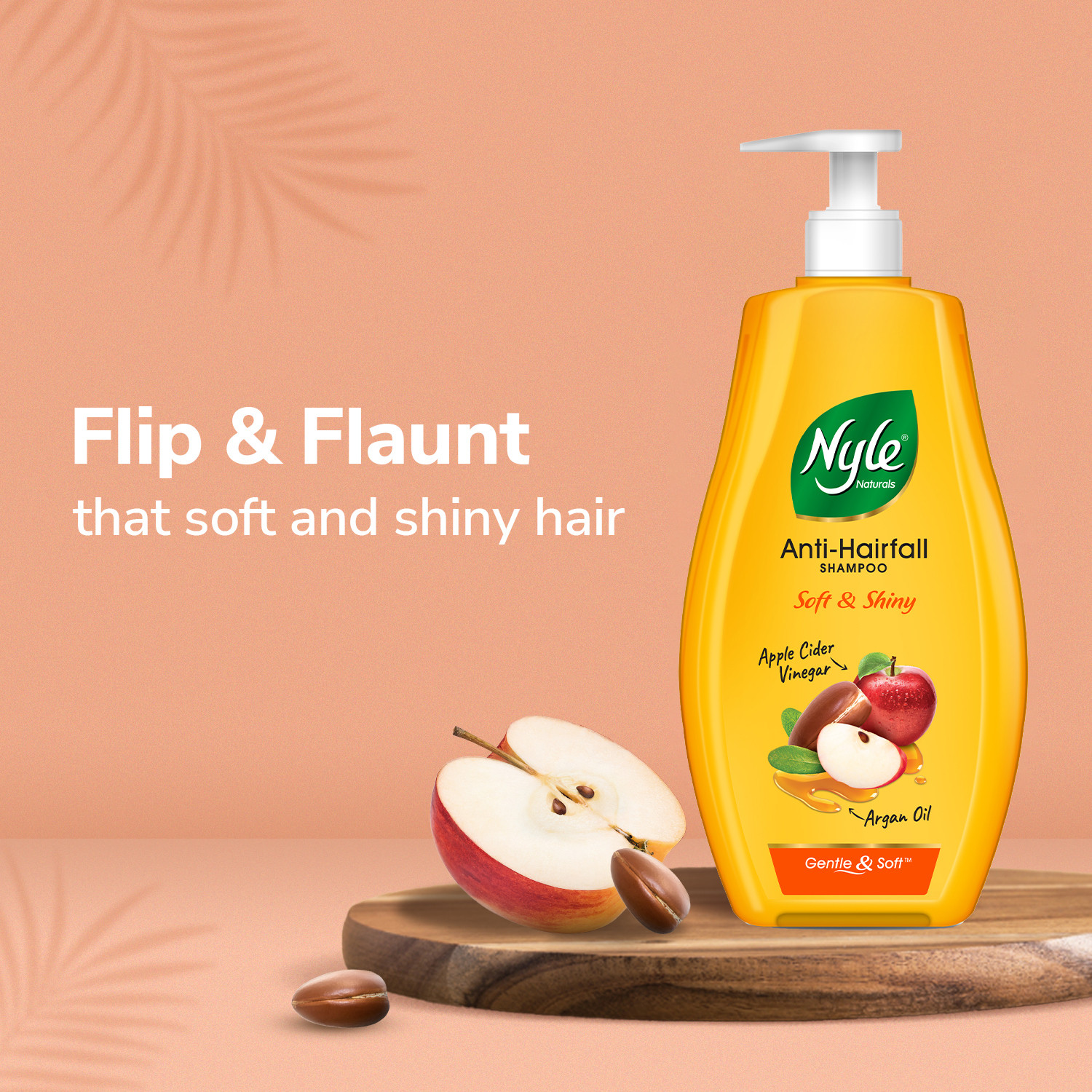 Image of Nyle Naturals Soft & Shiny Shampoo | For Soft Hair |Apple Cider Vinegar & Argan Oil