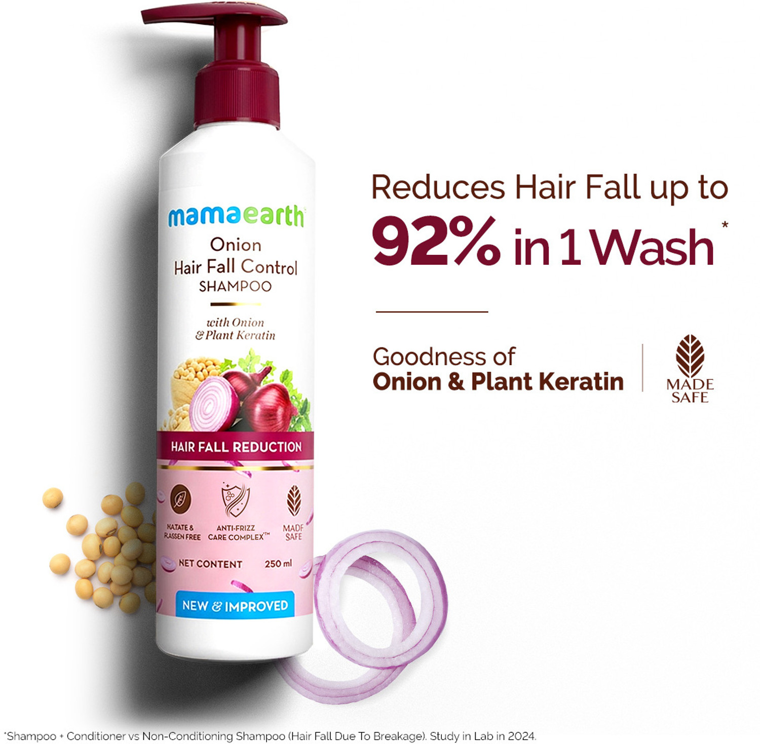 Mamaearth Onion Hair Fall Shampoo 250ml – Growth & Control