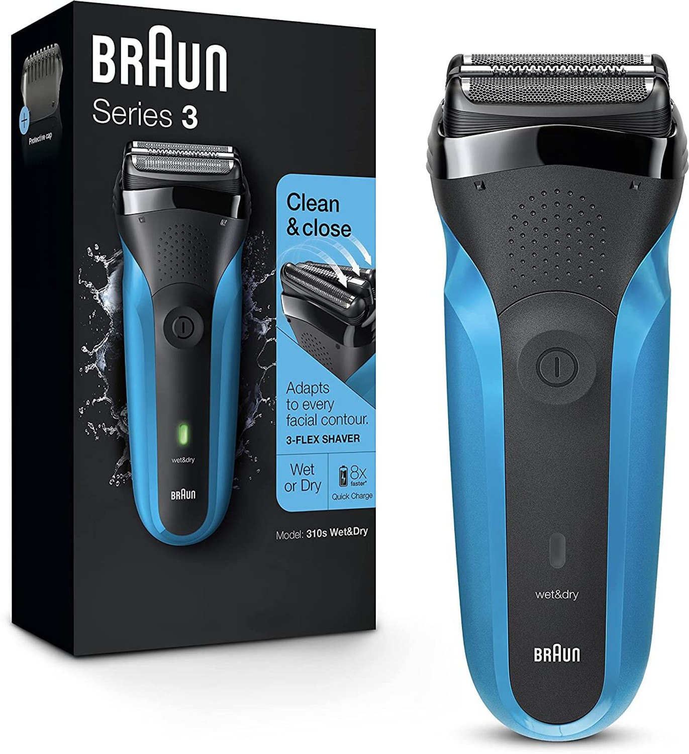 Braun 310s - W&amp;D  Shaver For Men  (Black, Blue)
