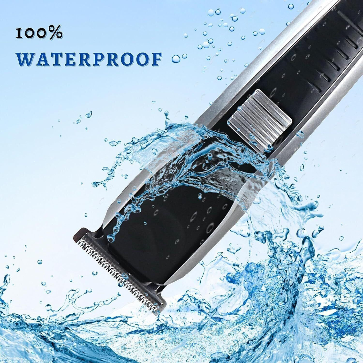 Image of Tradhi Beard & Hair 538 Trimmer Rechargeable Professional Hair Trimmer Fully Waterproof Fully Waterproof Trimmer 45 min Runtime 4 Length Settings (Silver, Black)