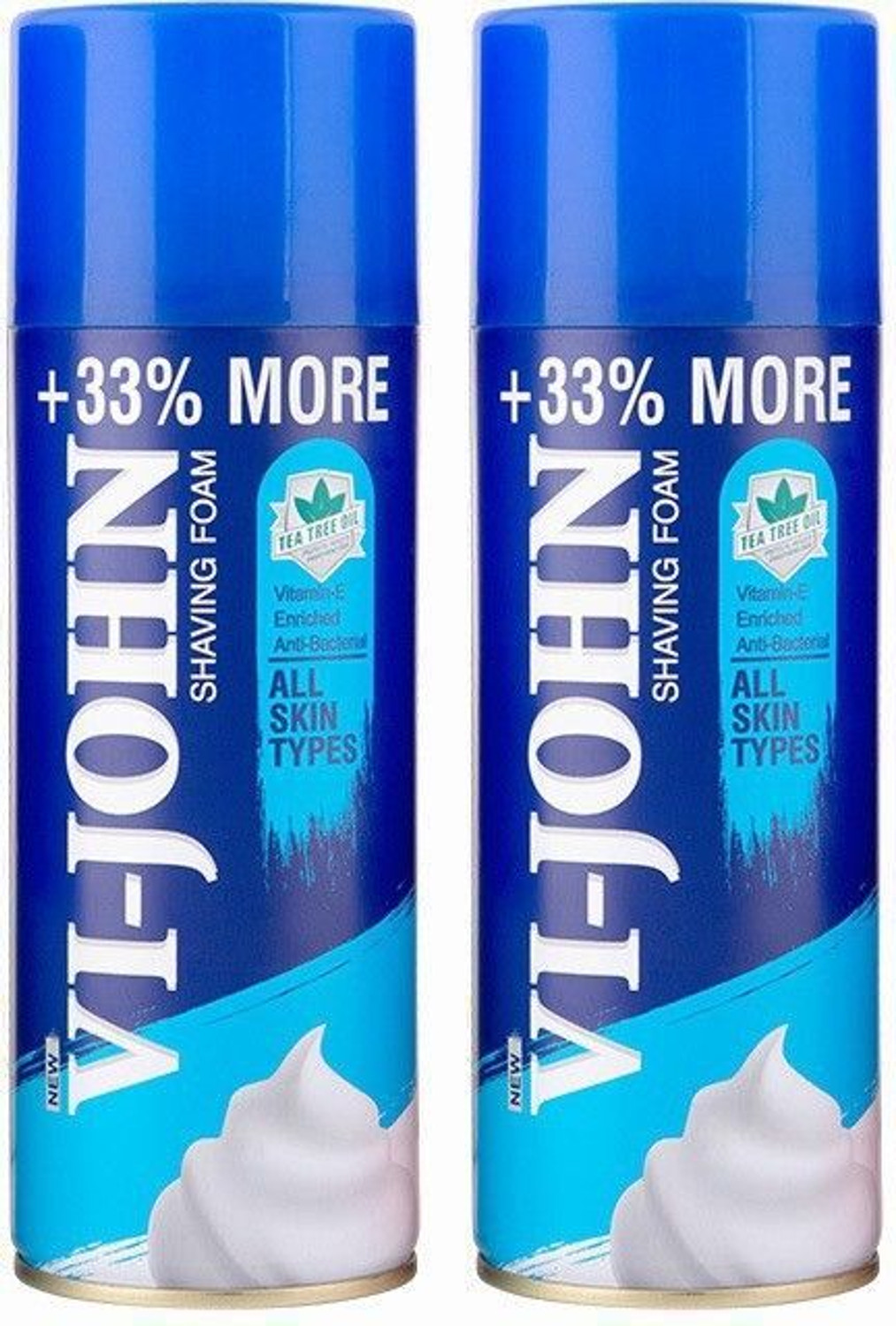 VI-JOHN Shaving Foam 400g (Pack of 2) – All Skin Types