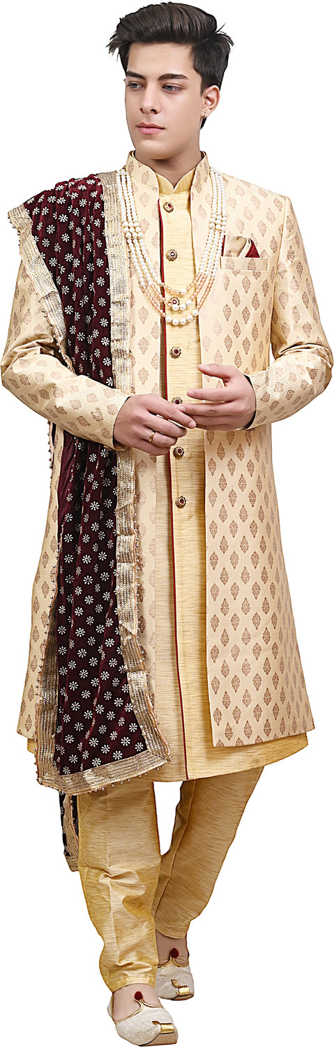 Image of Diamond Style Solid Sherwani