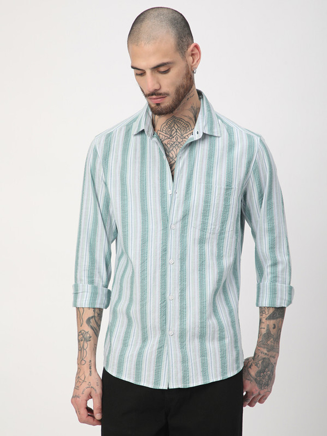 Image of VASTRADO Men Regular Fit Checkered Casual Shirt