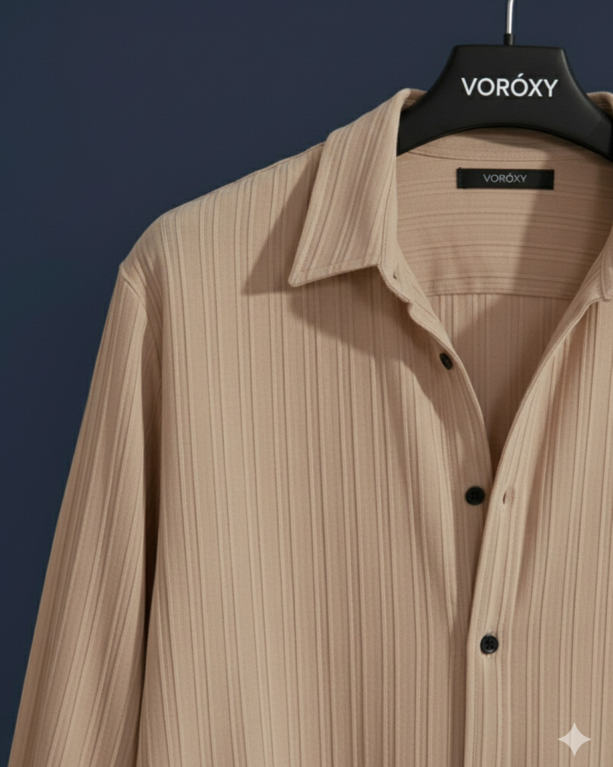 Image of Voroxy Men Regular Fit Striped Spread Collar Casual Shirt