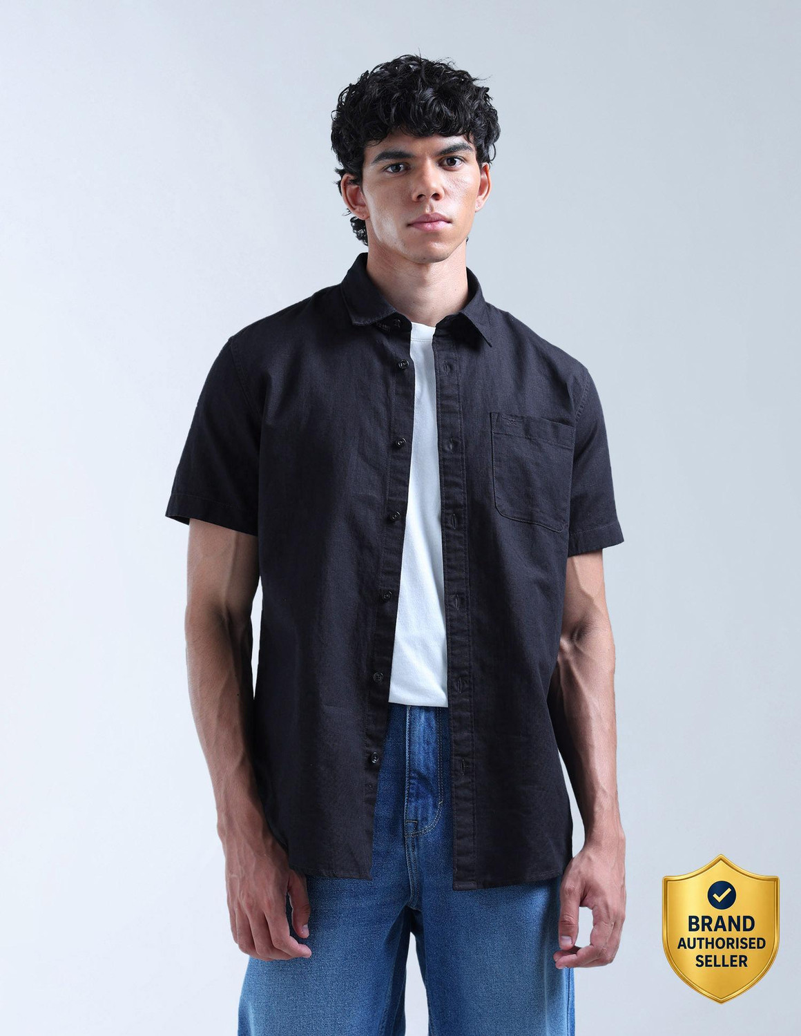 Image of FLYING MACHINE Men Slim Fit Checkered Spread Collar Casual Shirt