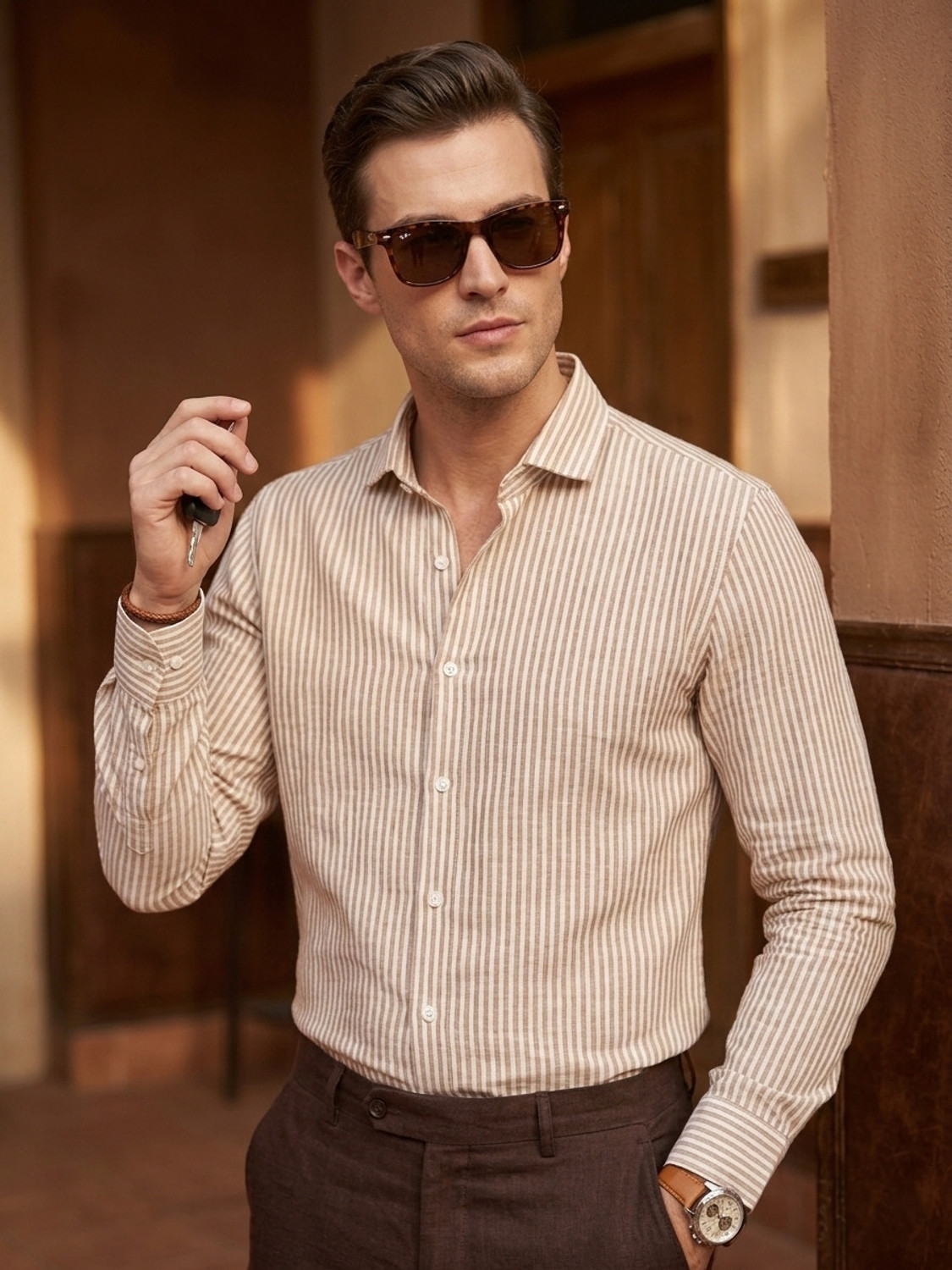 Image of METRONAUT Men Regular Fit Checkered Spread Collar Casual Shirt