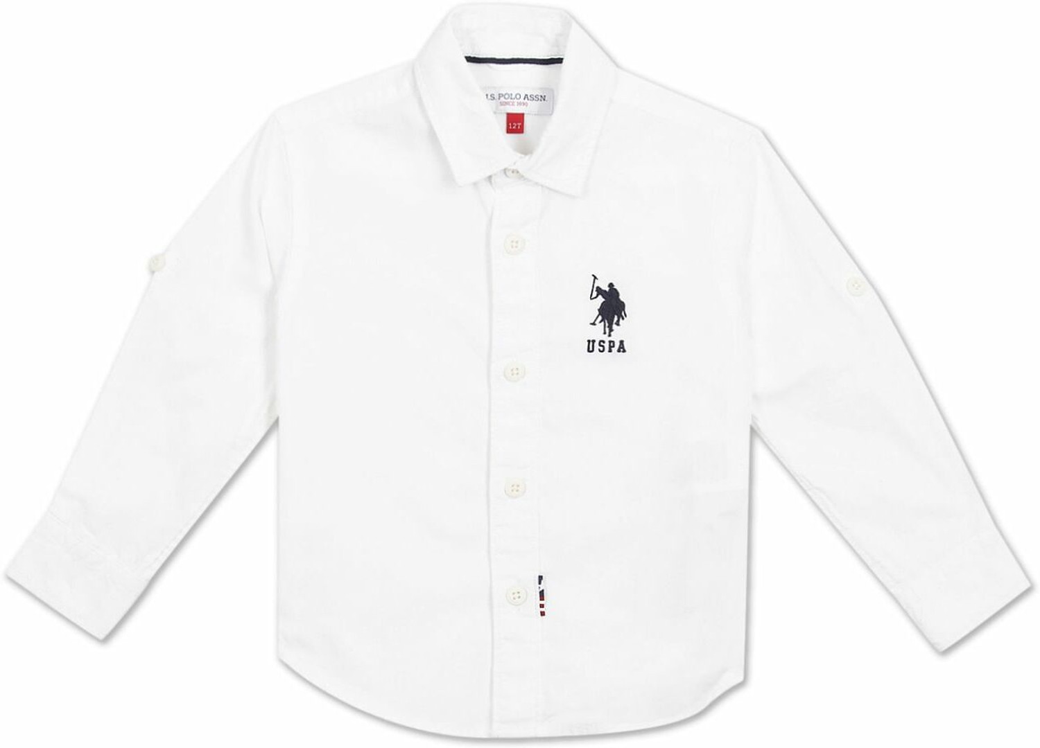 Image of U.S. POLO ASSN. Baby Boys Solid Casual White Shirt
