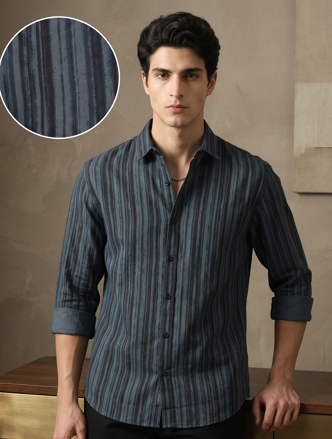 Image of METRONAUT Men Regular Fit Checkered Spread Collar Casual Shirt