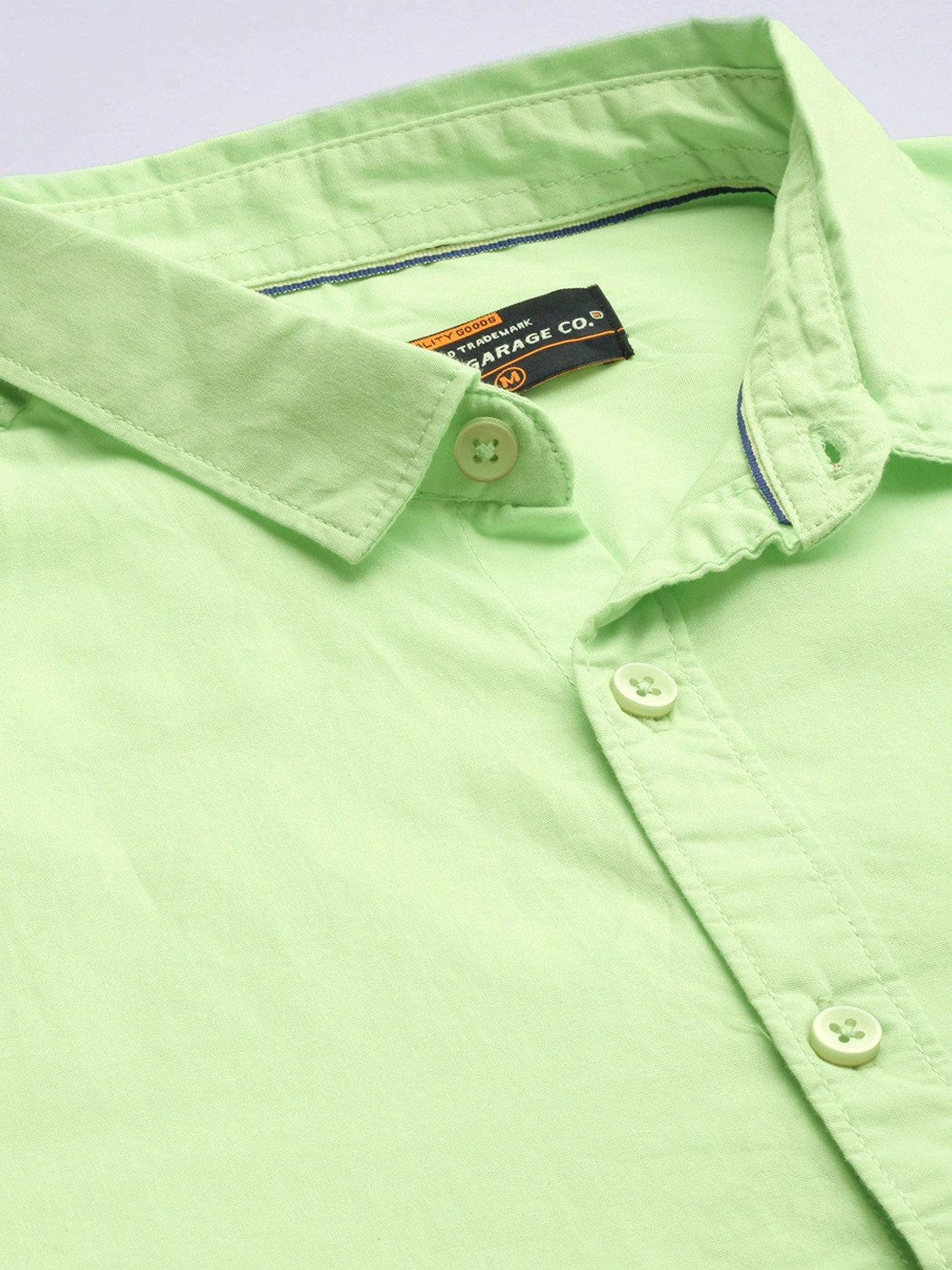 Image of The Indian Garage Co. Men Solid Casual Green Shirt