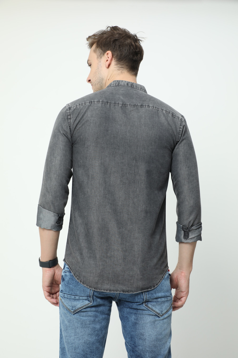 Image of Gaz America Men Printed Casual Grey Shirt