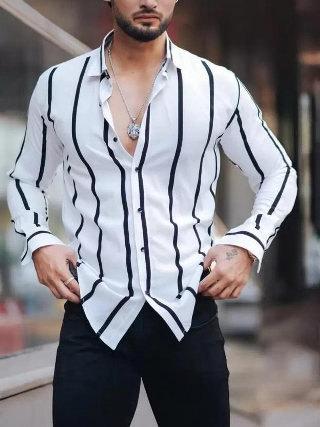 Image of Typetron Fashion Trend Men Regular Fit Self Design Spread Collar Casual Shirt (Pack of 2)
