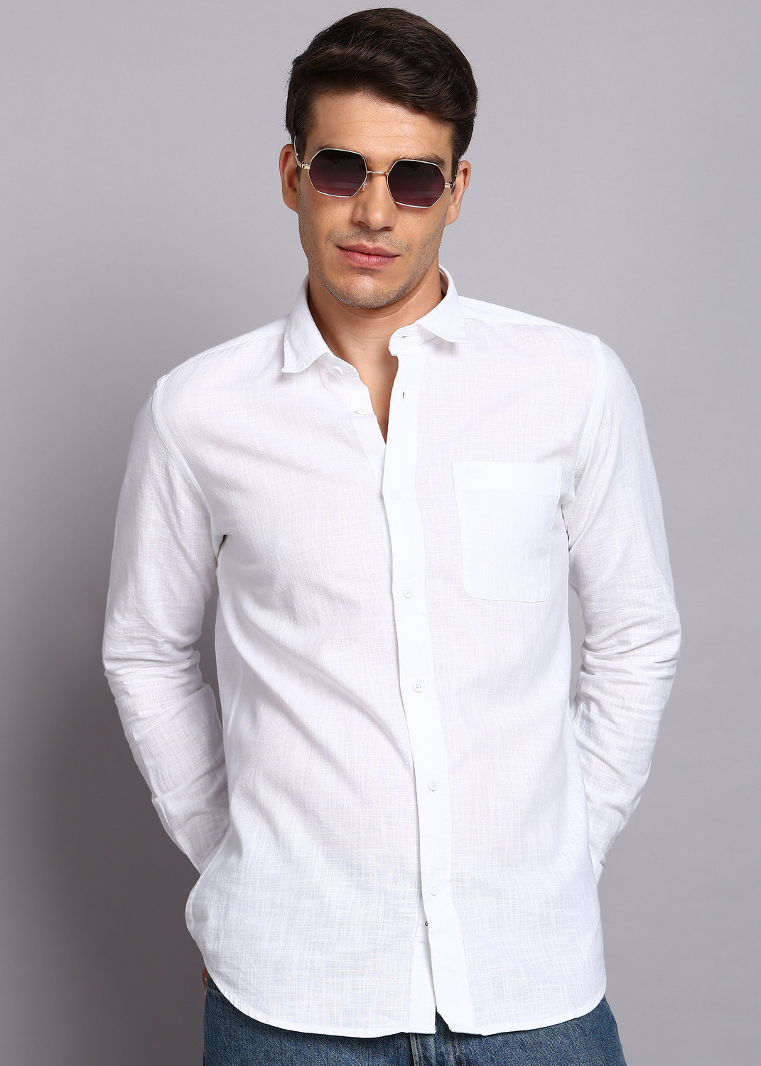 Image of KILLER Men Regular Fit Embroidered Spread Collar Casual Shirt