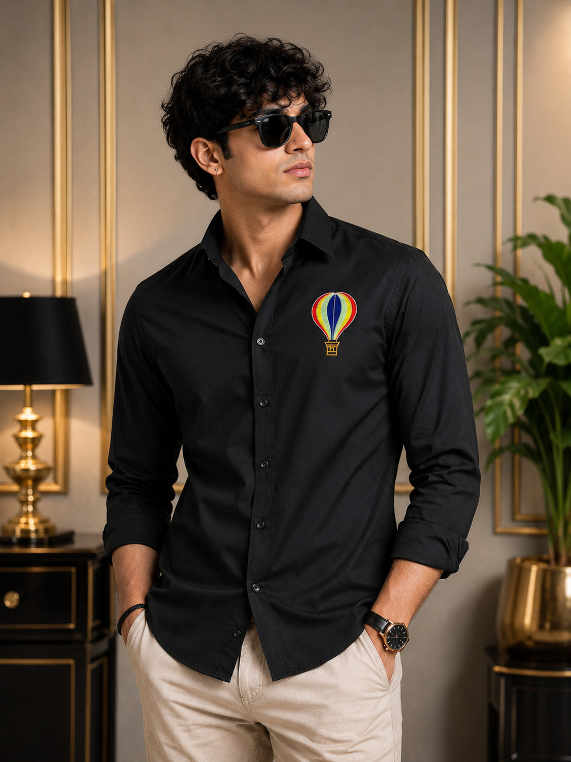 Image of KILLER Men Regular Fit Embroidered Spread Collar Casual Shirt