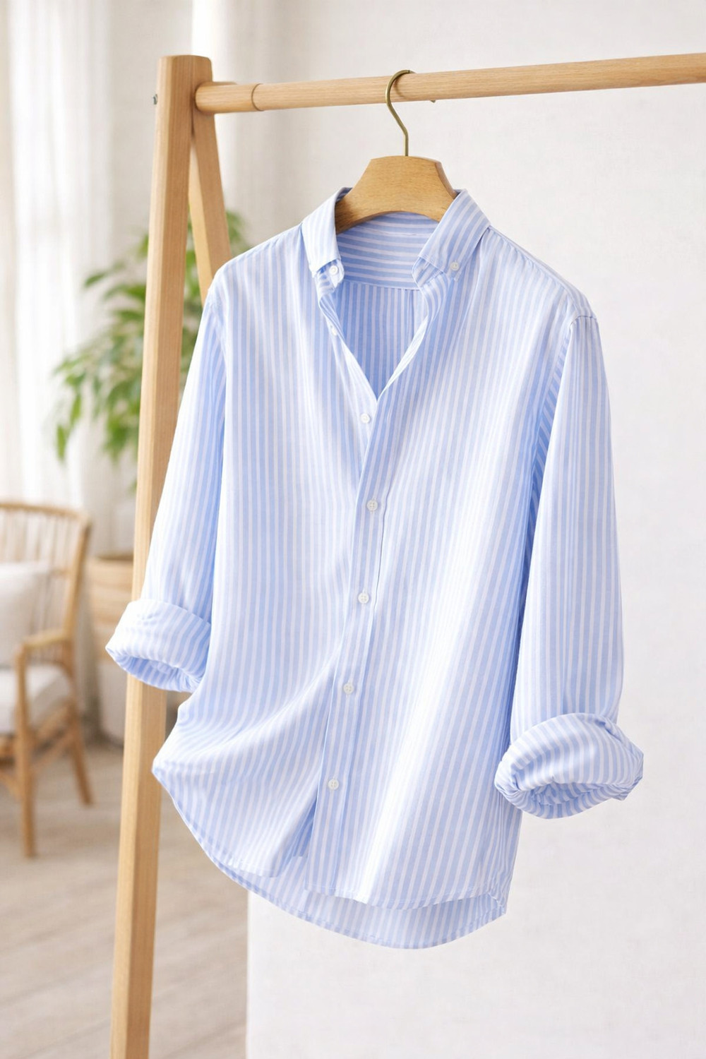 Image of Voroxy Men Regular Fit Striped Spread Collar Casual Shirt