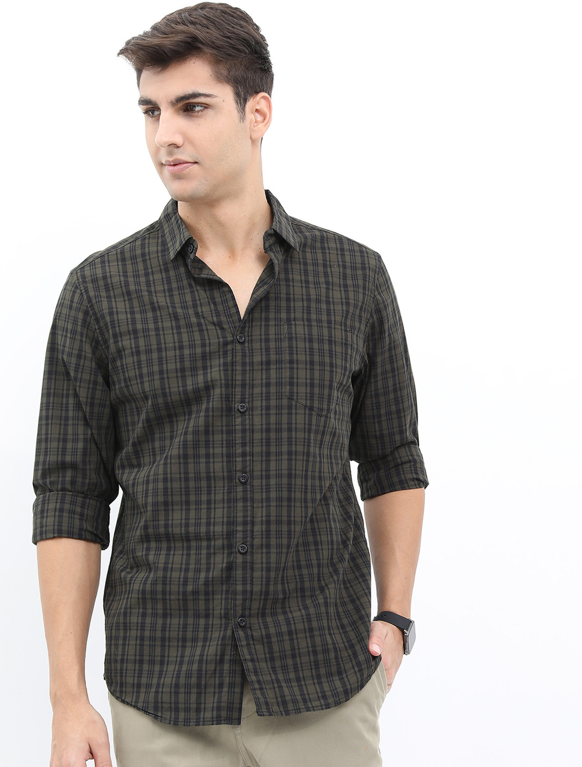 Men Slim Fit Checkered Casual Shirt