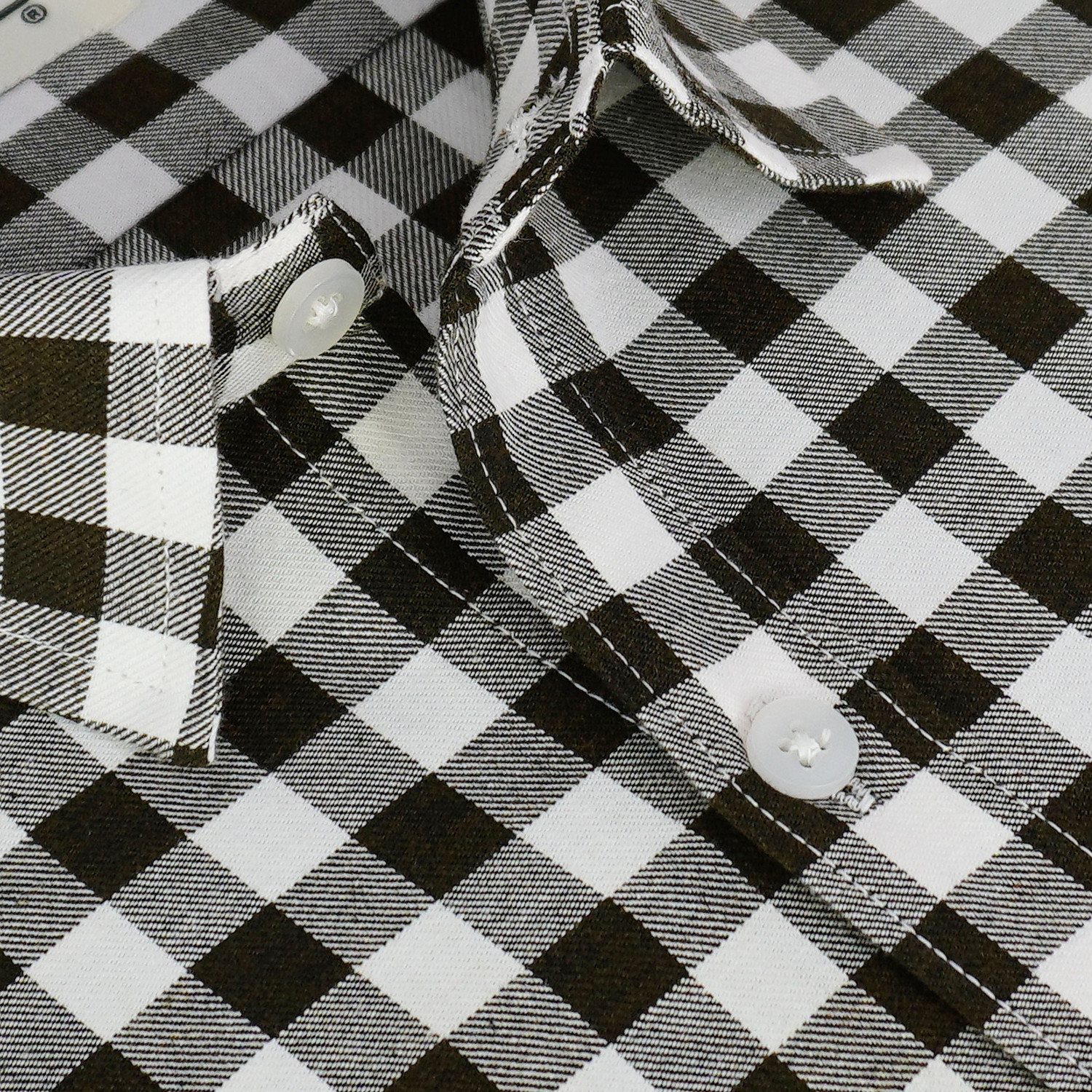 Image of GHPC Men Checkered Casual Green Shirt