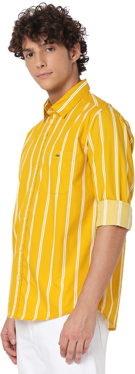 Image of MUFTI Men Slim Fit Striped Spread Collar Casual Shirt