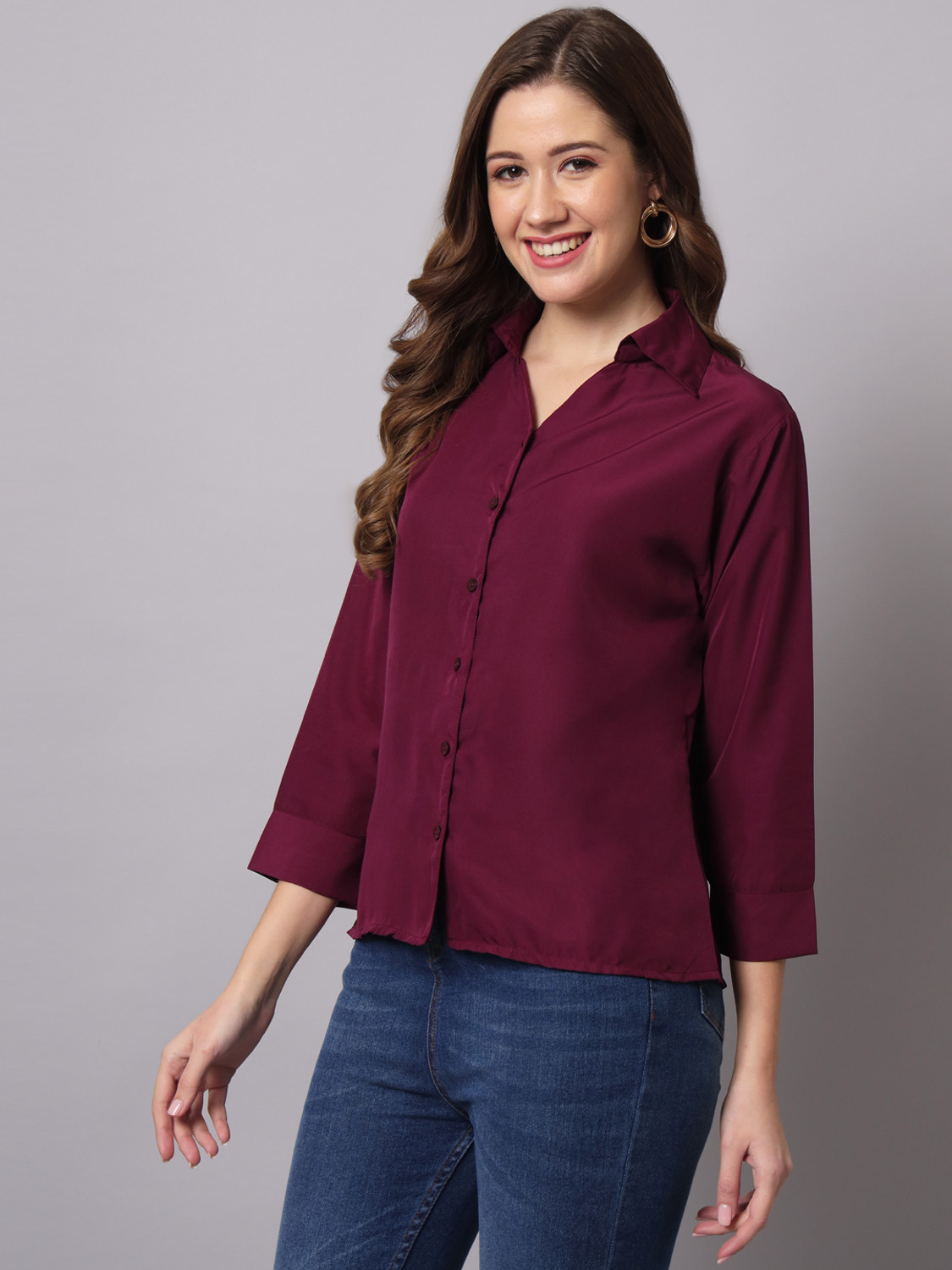 Maroon shirt outfit women's online