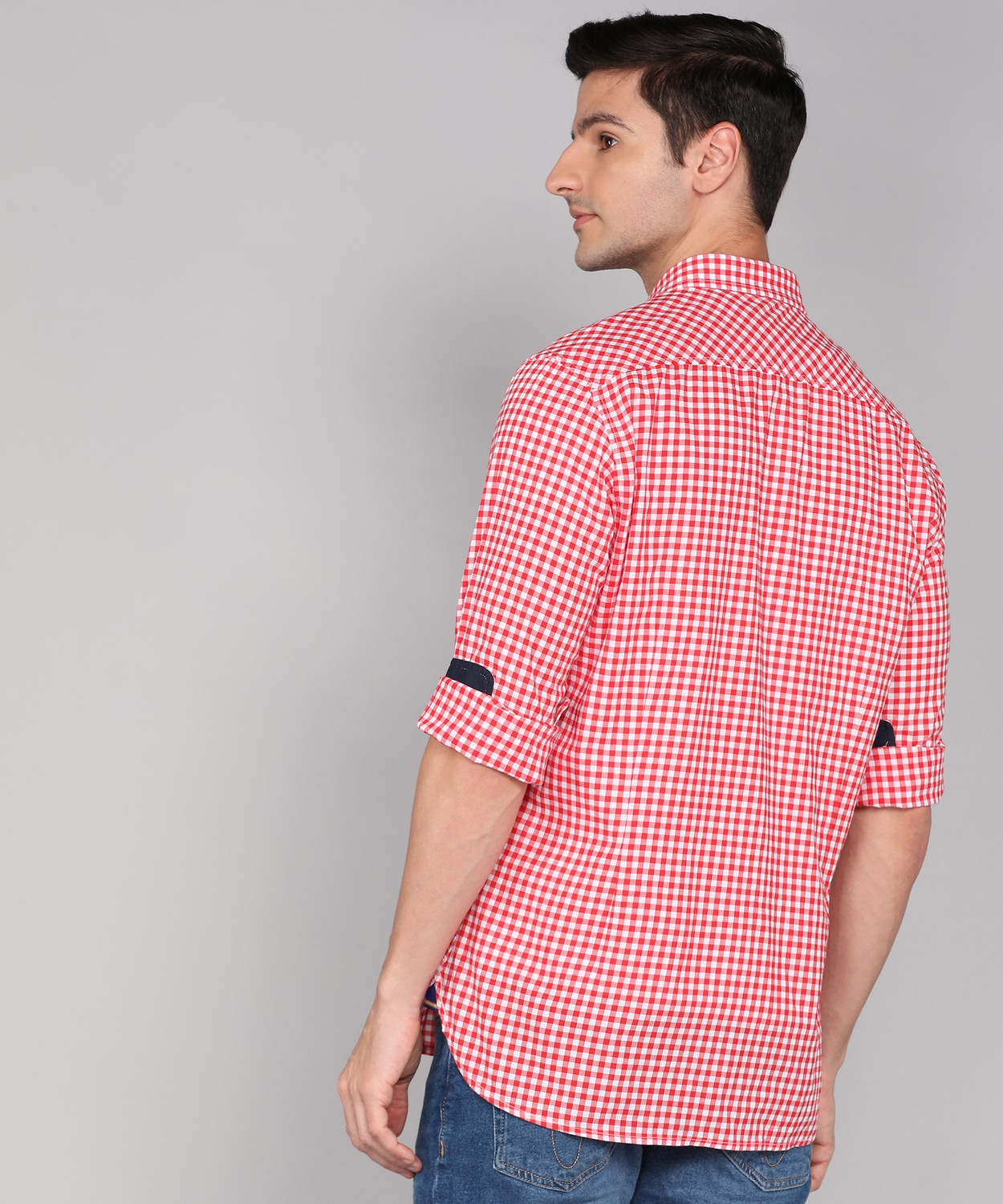 Image of Van Heusen Academy Men Checkered Casual Red Shirt