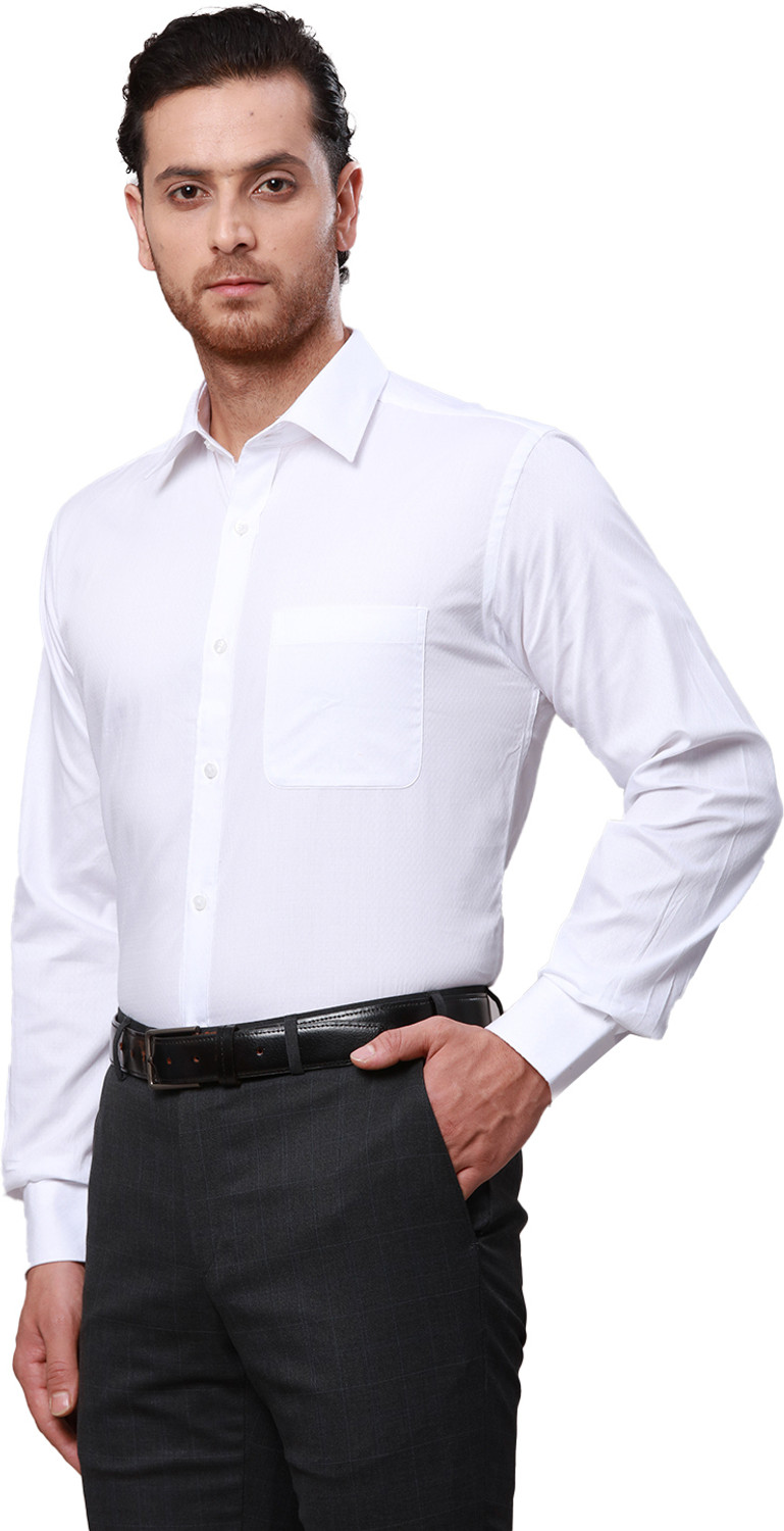 Image of Raymond Men Slim Fit Self Design Formal Shirt