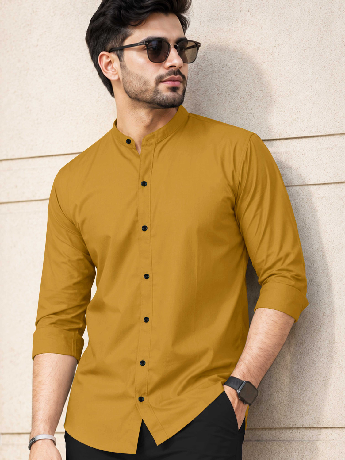 Image of VeBNoR Men Regular Fit Checkered Spread Collar Formal Shirt