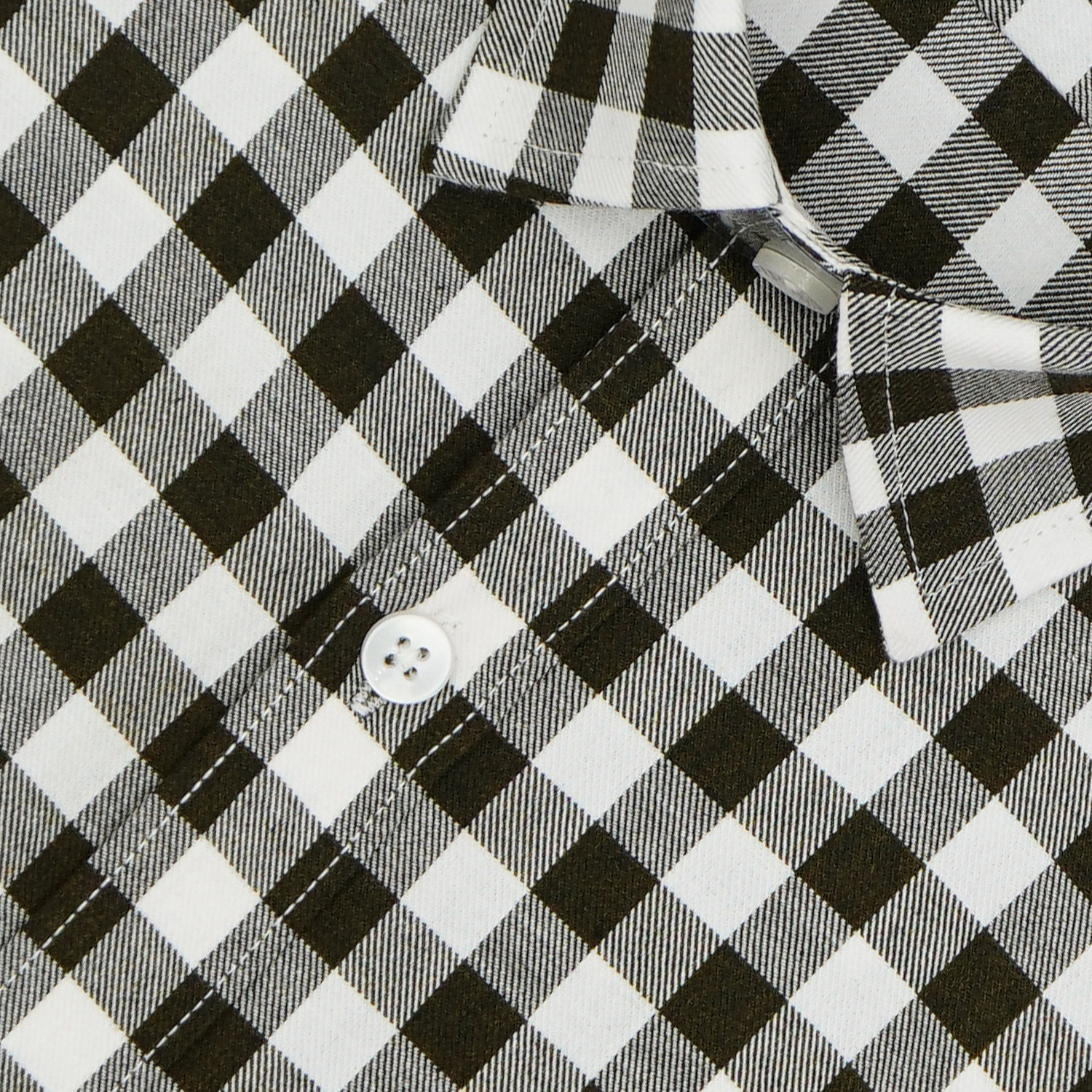 Image of GHPC Men Checkered Casual Green Shirt