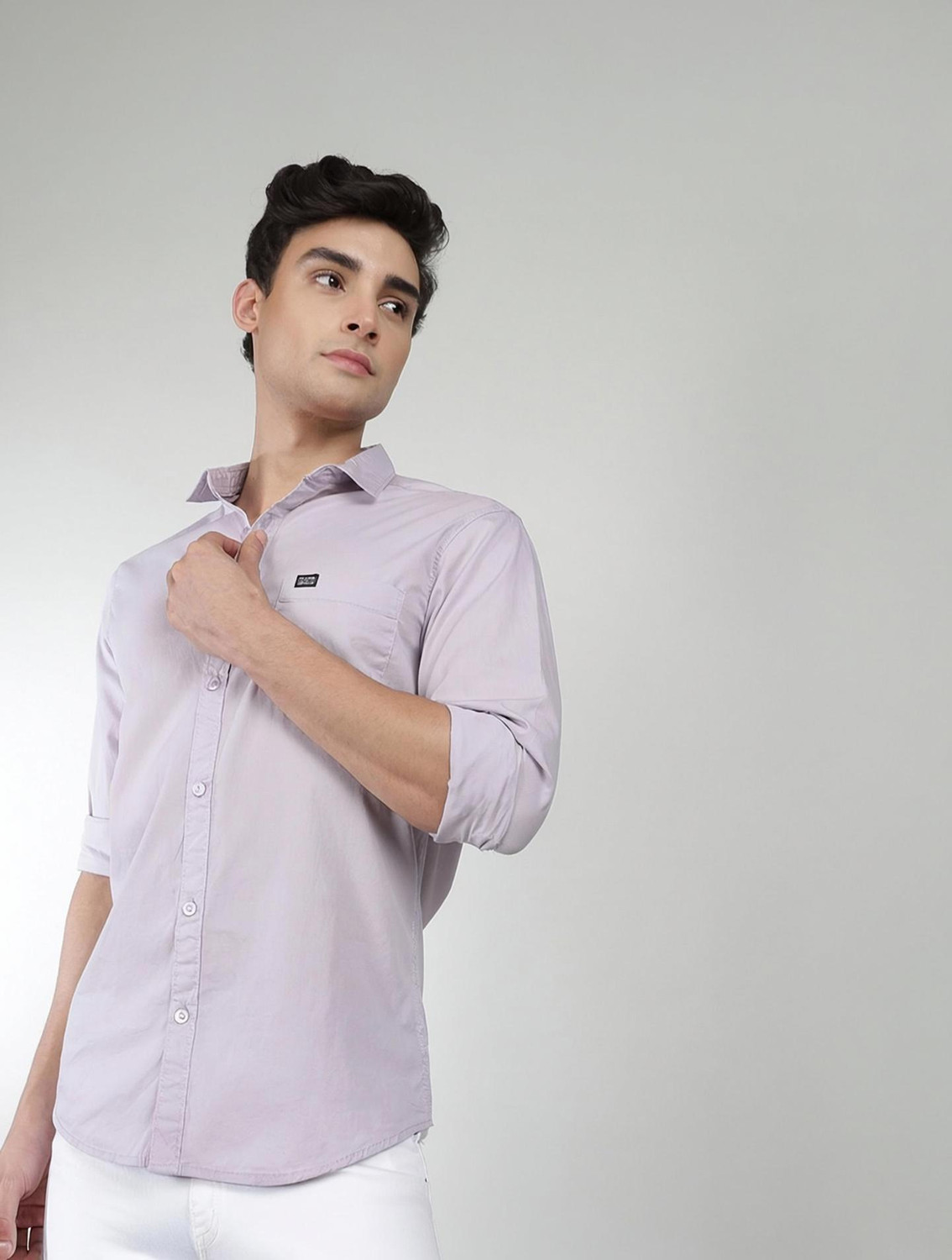The Indian Garage Co. Men Solid Casual Purple Shirt