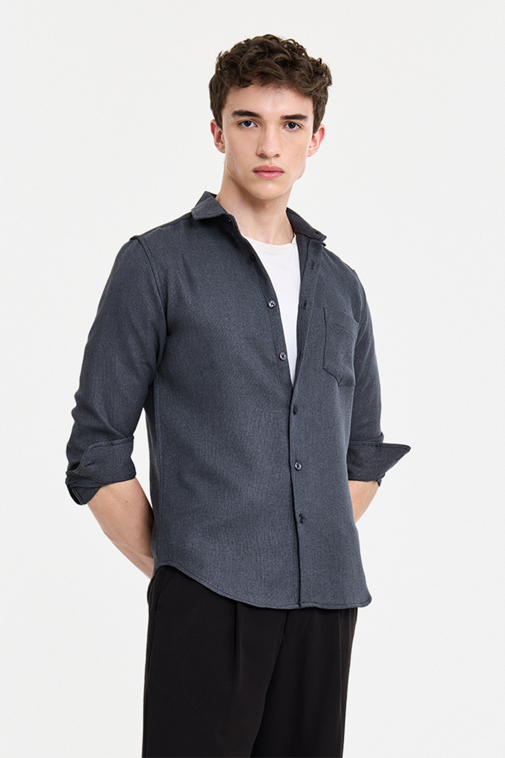 Image of MISCHIEF Monkey Men Tailored Fit Striped Button Down Collar Casual Shirt