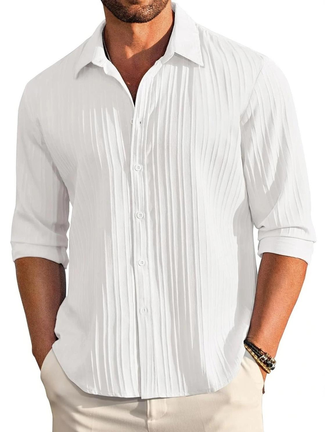 Image of Typetron Fashion Trend Men Regular Fit Self Design Spread Collar Casual Shirt (Pack of 2)