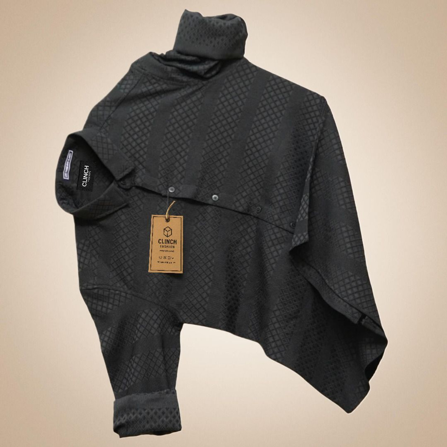 Image of clinch fashion Men Regular Fit Self Design Slim Collar Casual Shirt