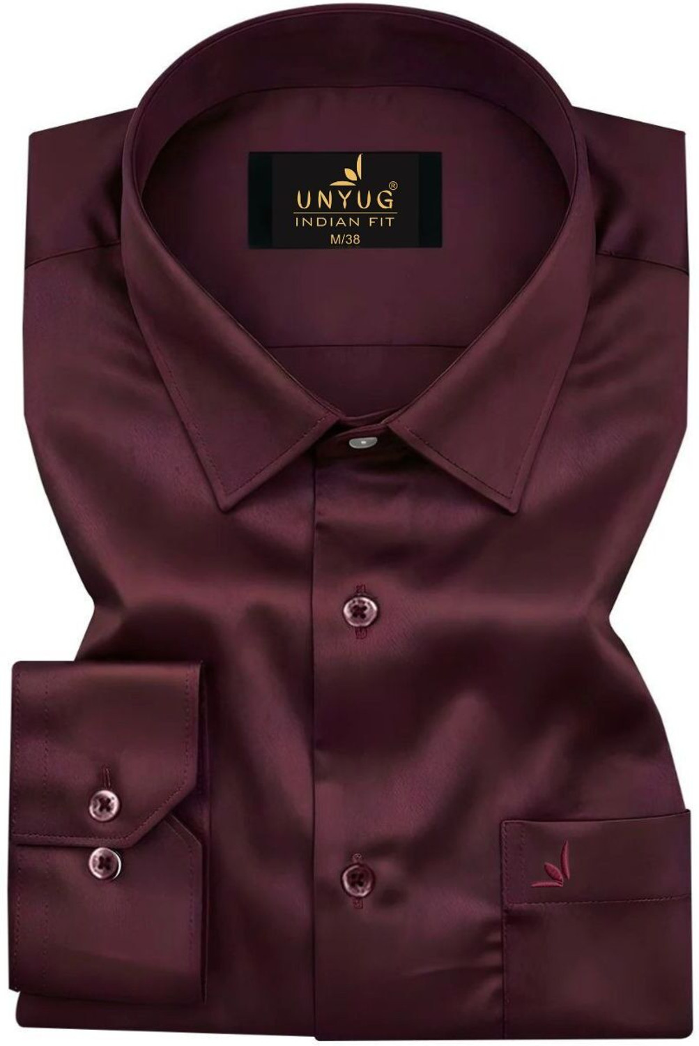 Image of FIBERMILL Men Slim Fit Solid Spread Collar Formal Shirt