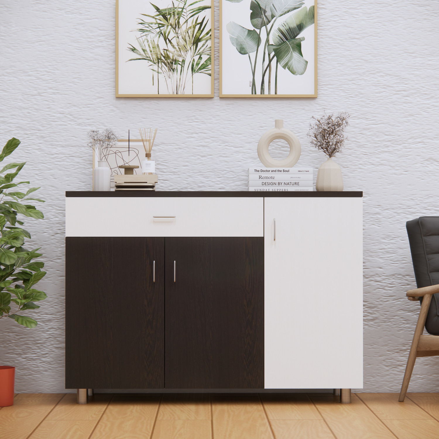Image of RK Modular Furniture Engineered Wood Kitchen Cabinet (Finish Color - brown, Pre-assembled)