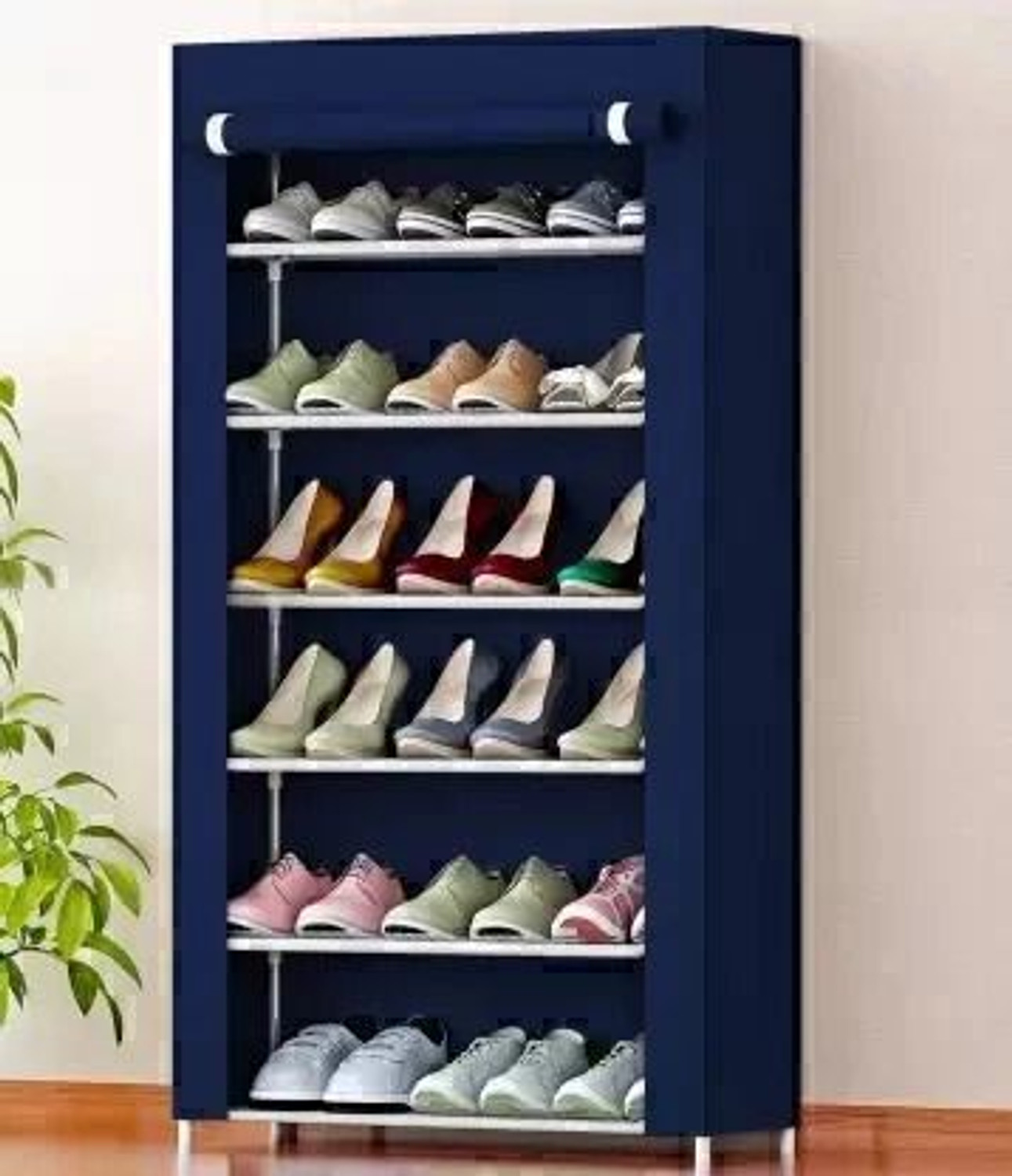 Image of Suptikes Multi layer Suitable for Everyday Organization Plastic Shoe Stand (White, 5 Shelves, DIY(Do-It-Yourself))