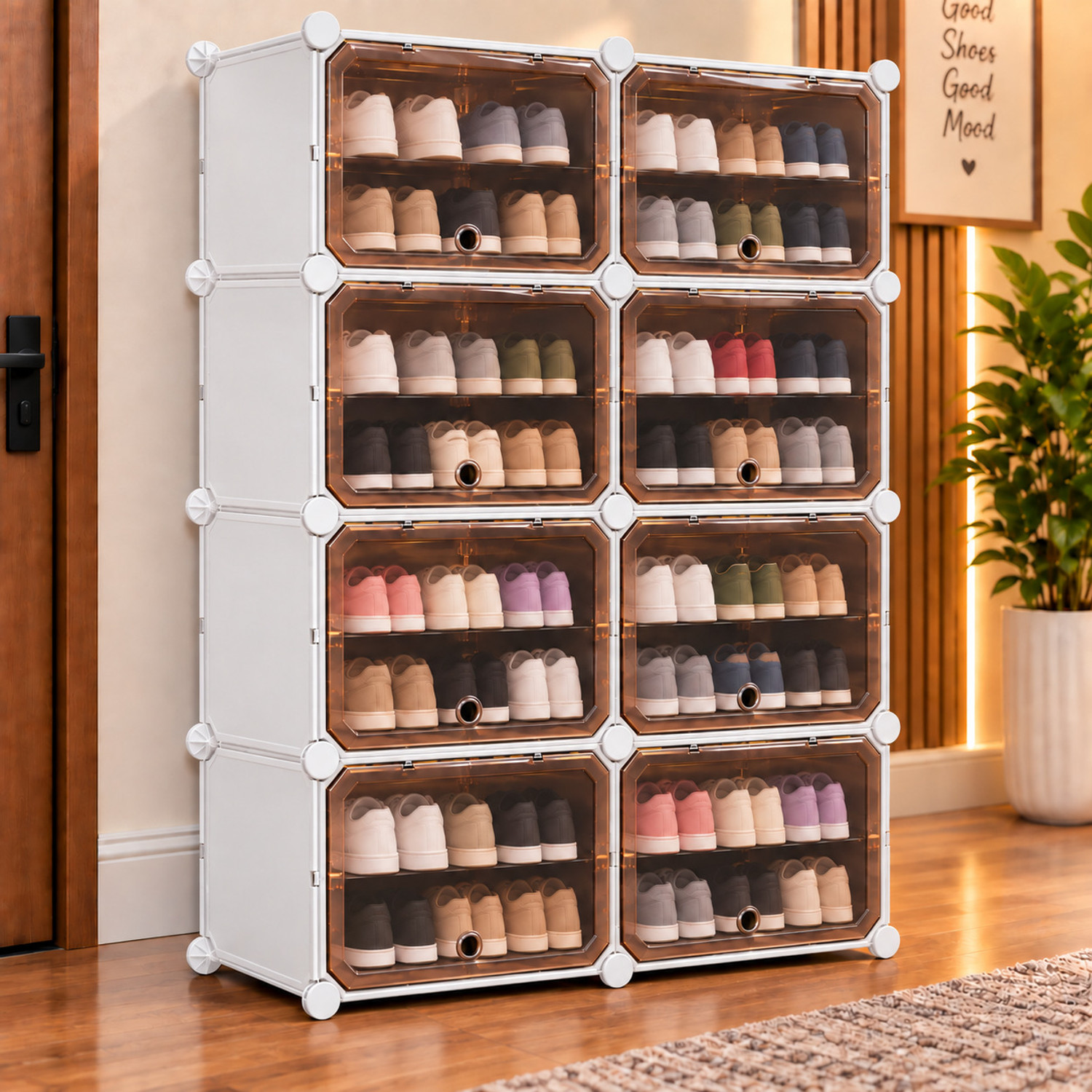 Image of Trendy Delta Premium 6 shelf Plastic And Steel Shoe Rack For Home (24 Pairs) Plastic, Metal Shoe Stand (Gloss, 6 Shelves, DIY(Do-It-Yourself))