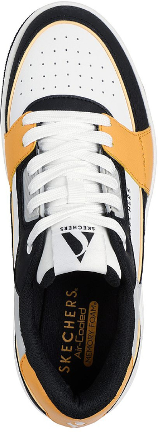 Image of Skechers Uno Court-Low-Post Sneakers For Men (White, Black , 8)