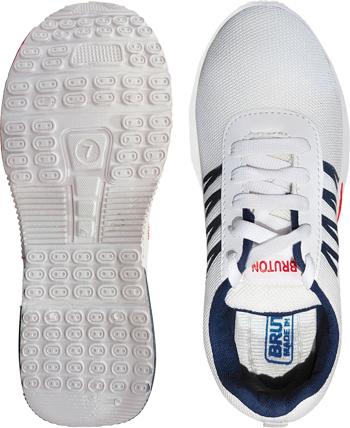 Image of BRUTON Running Shoes | Lightweight Breathable Mesh Sports Shoes | Comfortable Running Shoes For Men (White , 10)