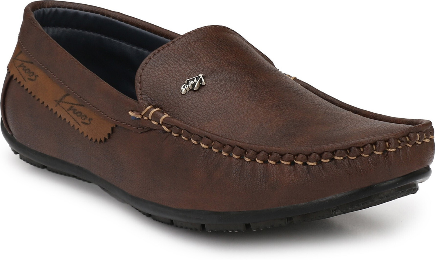 Brown Synthetic Leather Men’s Loafer – Casual Slip‑On