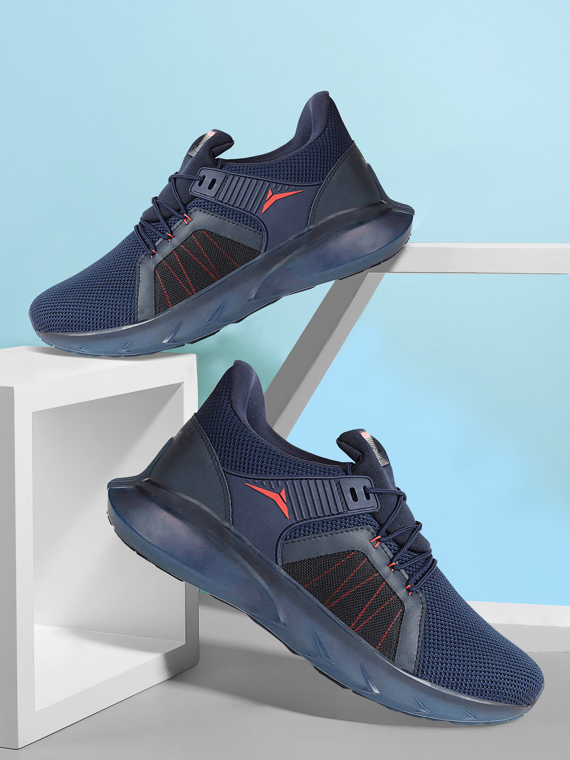 Running Shoes For Men  (Navy, Red)