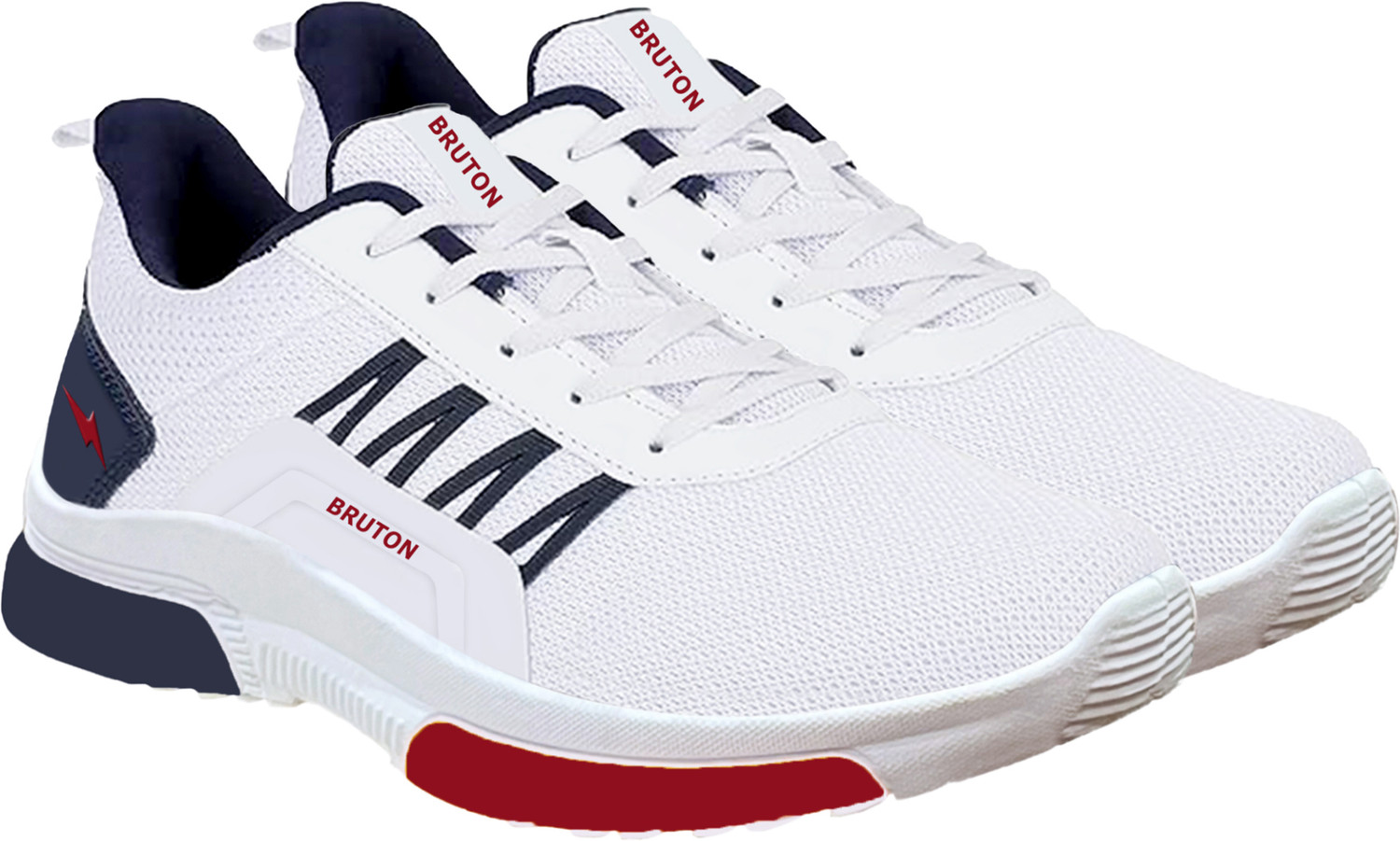 Image of BRUTON Running Shoes | Lightweight Breathable Mesh Sports Shoes | Comfortable Running Shoes For Men (White , 10)