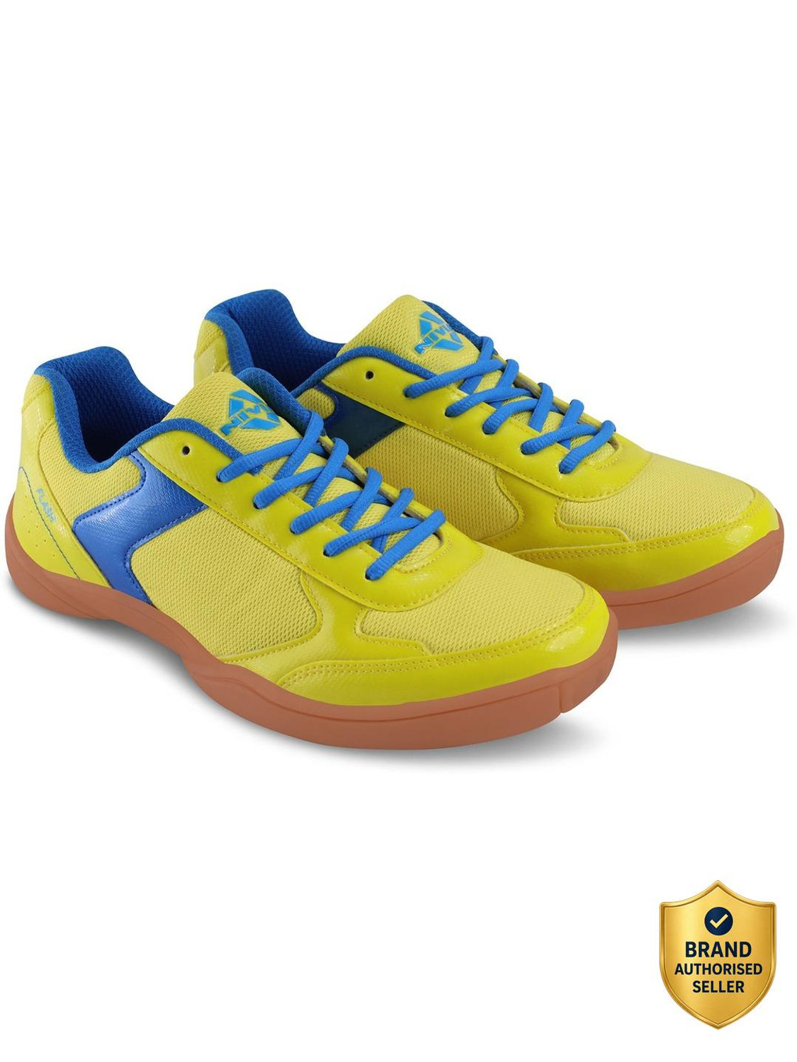 Flash Badminton Shoes For Men  (Blue, Yellow)