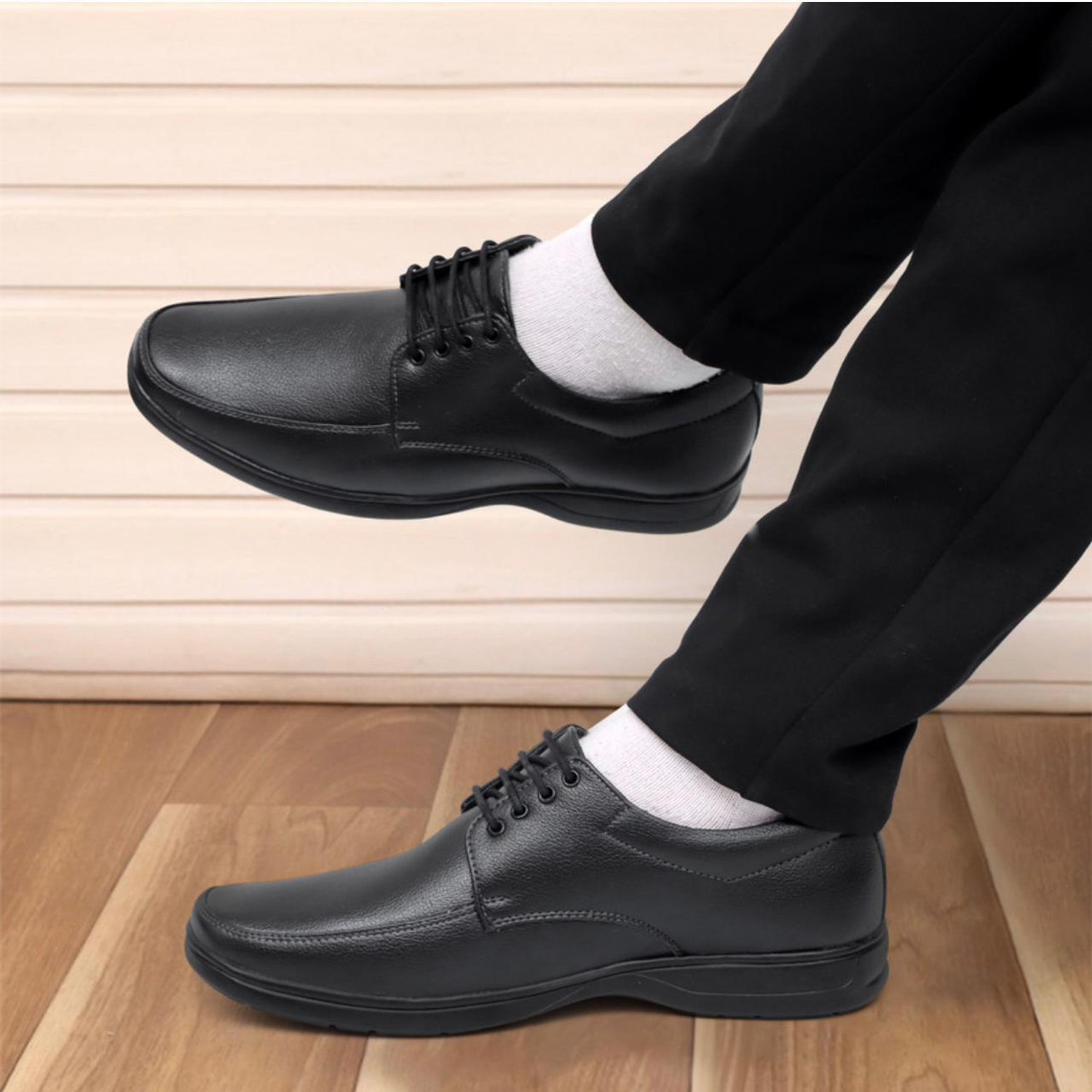 Image of LIBERTY Fortune UVL-134 Formal Lacing Shoes With PU Sole | Suitable For Office Wear Derby For Men (Black , 11)