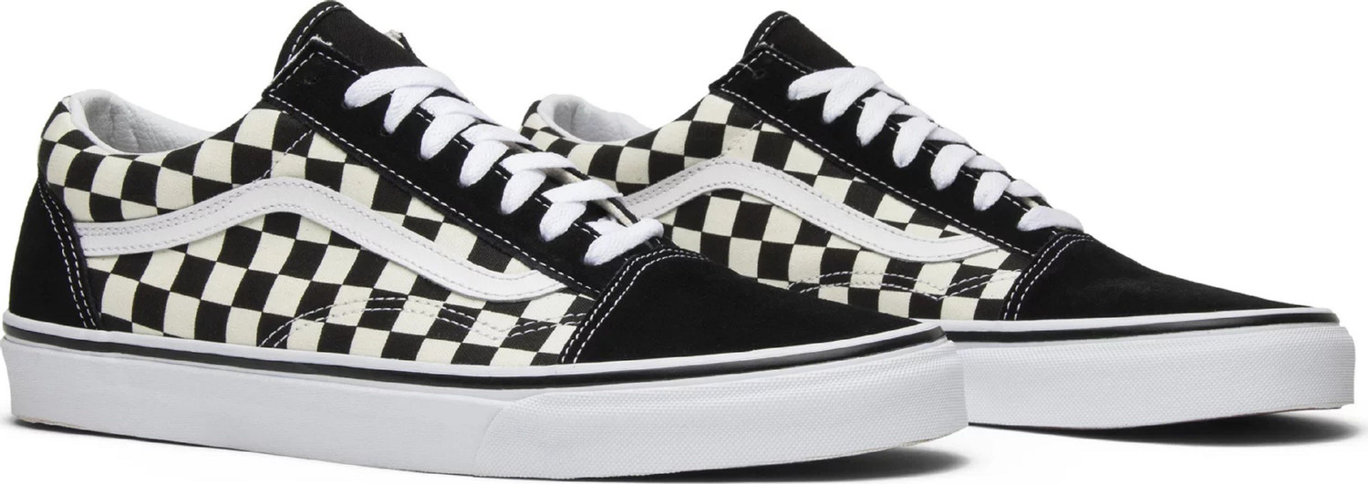 SHOEVESCO VANS Old Skool Black Checkered Sneakers For Men Black