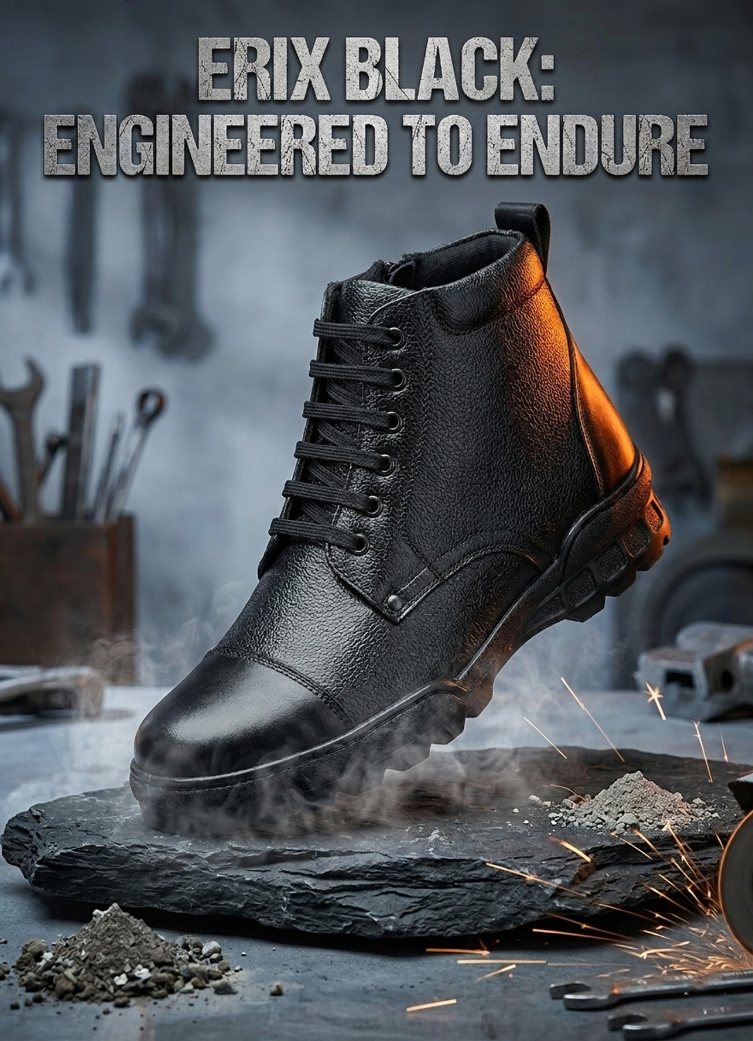 Pure Leather Black Ankle Length Police Zip Boot for Men Boots For Men  (Black)