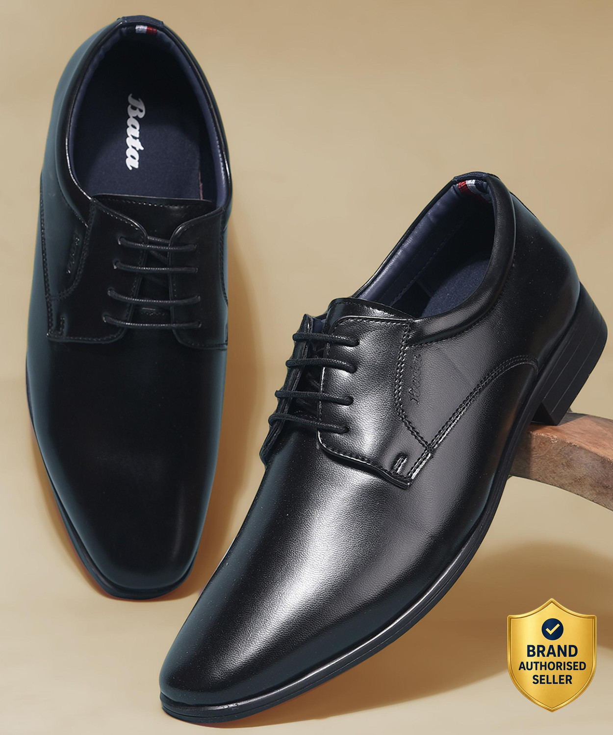 Image of Bata Derby For Men (Black , 5)
