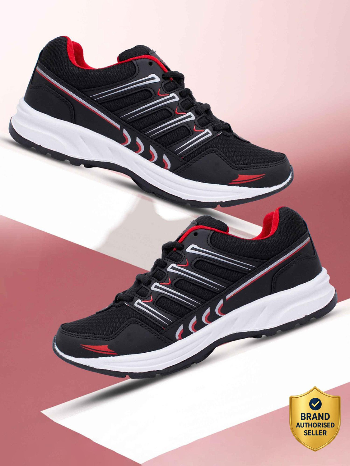 wndr-11 sports shoes for men | Latest Stylish Casual sport shoes for men |running shoes for boys | Lace up Lightweight black shoes for running, walking, gym, trekking, hiking &amp; party Running Shoes For Men  (Red, Black)