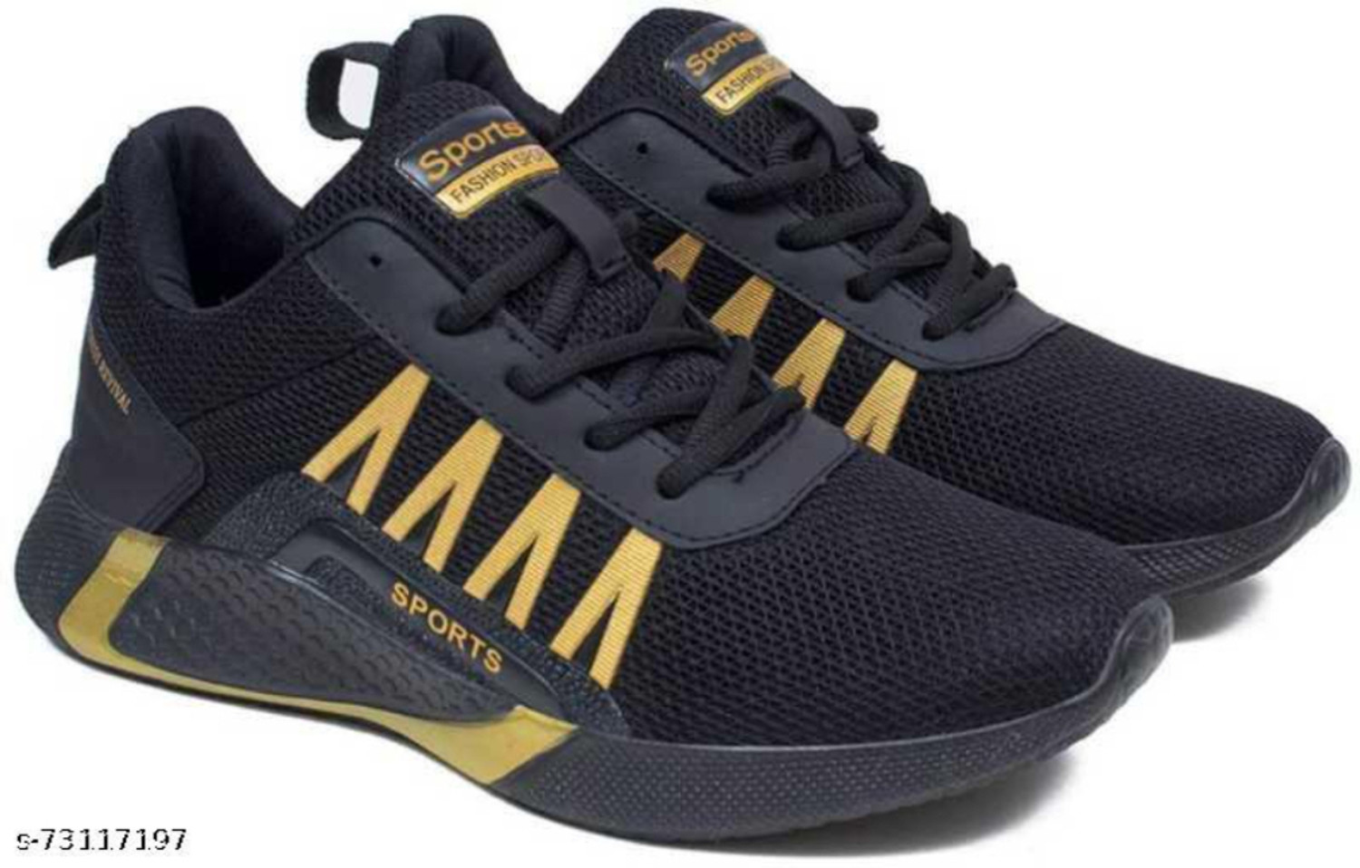 Image of TURNX Lightweight,Comfortable,Trendy,Breathable, Sports Running Shoes For Men (Black , 7)