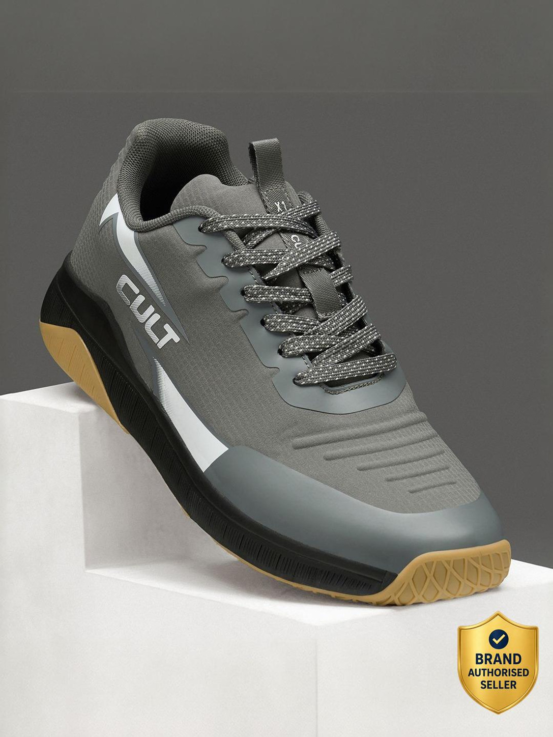 Image of Cult Vadyr Running Shoes Breathable Mesh Upper Enhanced Cushioning Superior Grip Running Shoes For Men (Grey , 6)