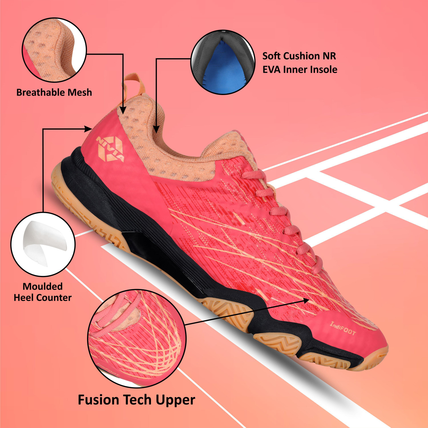Image of NIVIA Powerstrike 3.0 Badminton Shoes For Men